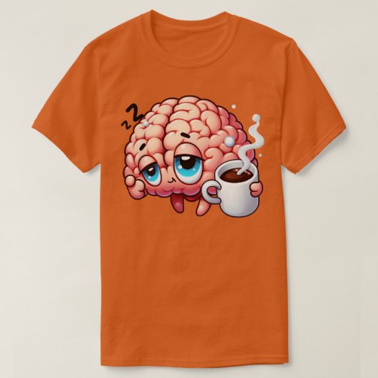 T-shirt Le cerveau a besoin de café 1 (Design devant)