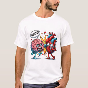 T-shirt Le cerveau contre le coeur
