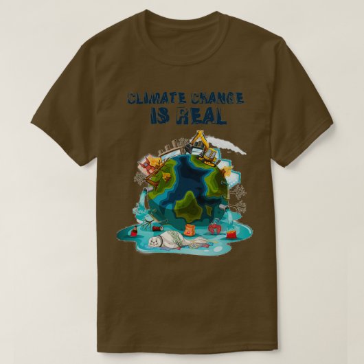 T-shirt Le changement climatique est une véritable menace (Design devant)