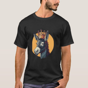 T-shirt Le Charme Royal d'un Âne Drôle avec Tenue Couronne