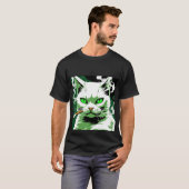 T-shirt Le chat aux yeux verts (Devant entier)