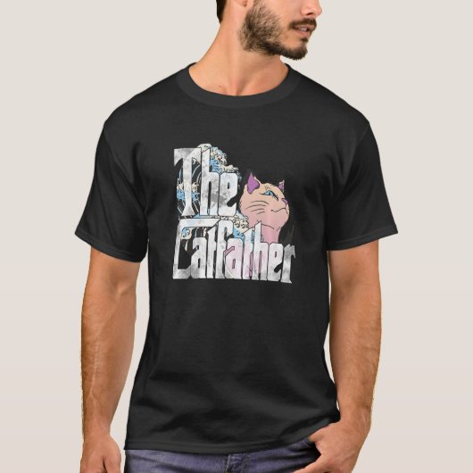 T-shirt Le Chat Catfather Père Mafia Whiskers Homme papa (Devant)