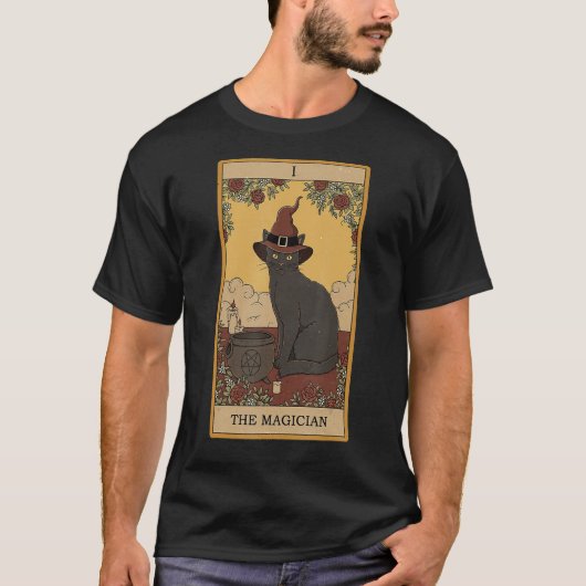 T-shirt Le chat classique magicien (Devant)