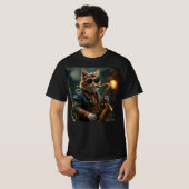 T-shirt Le chat joue du saxophone. (Devant entier)