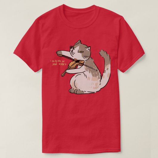 T-shirt le chat joue du violon (Design devant)