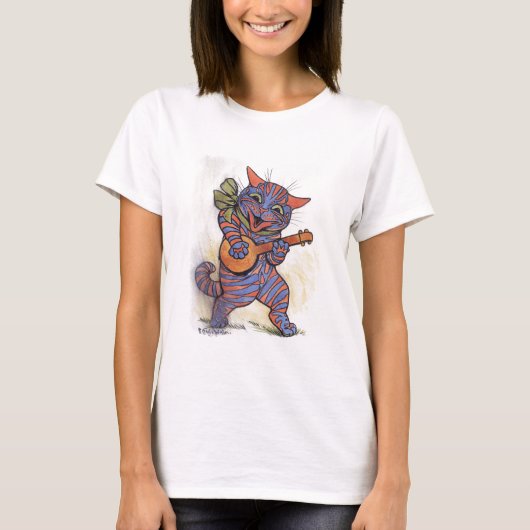 T-shirt Le chat joue le banjo (Devant)