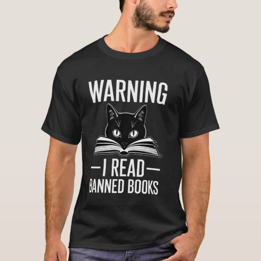 T-shirt Le chat lit des livres interdits (Devant)