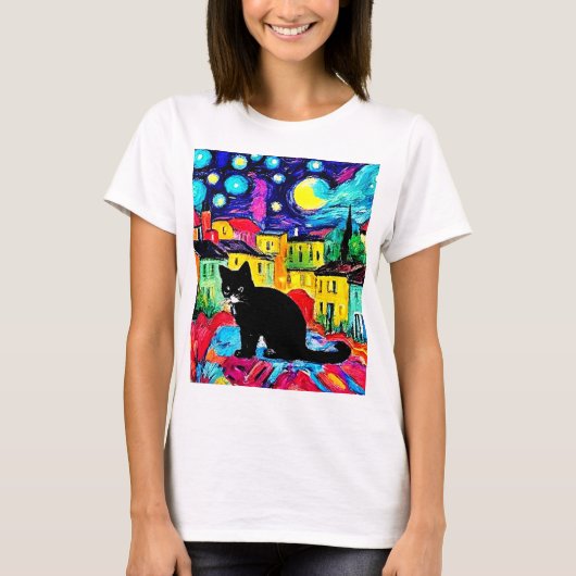 T-shirt Le chat noir 3 (Devant)