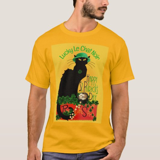 T-shirt Le Chat Noir Clover St. Patrick's Day (Devant)