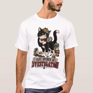 T-shirt Le chat ouvre une enquête domestique