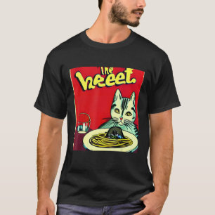 T-shirt Le chat qui aime les spaghetti Chaton Kitty Vinta