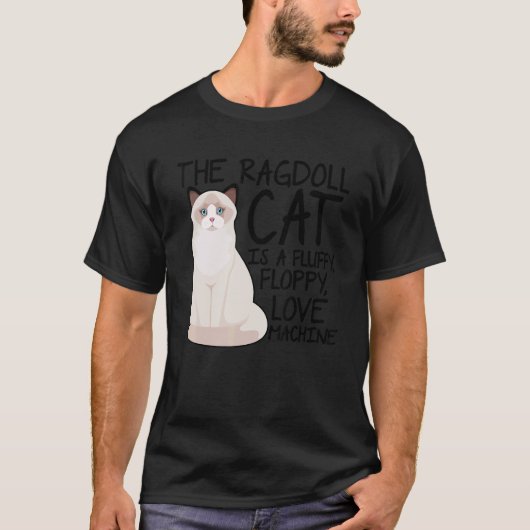 T-shirt Le chat Ragdoll est une machine à amour duveteuse (Devant)