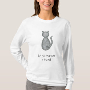 T-shirt Le chat Recherché un ami - chemise de maturnity