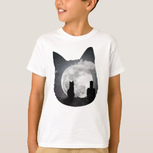 T-shirt Le chat rêve de lune