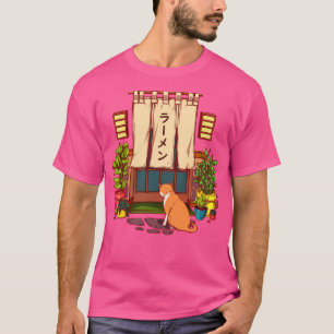 T-shirt Le Chat Rouge Et Le Ramen Japonais