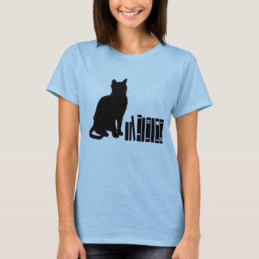 T-shirt Le chat sage - chats et livres (Devant)