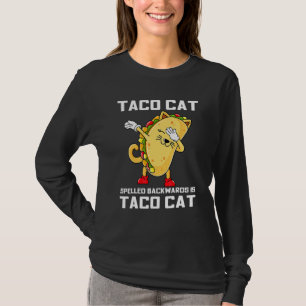 T-shirt Le Chat Taco Dabbing Écrit À L'Arrière Est Taco Ca