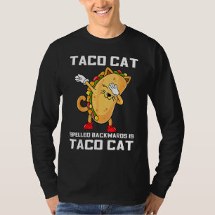 T-shirt Le Chat Taco Dabbing Écrit À L'Arrière Est Taco Ca