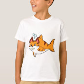 T-shirt Le chat tigre comme requin dans l'eau.PNG (Devant)