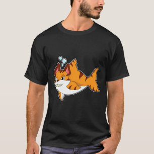 T-shirt Le chat tigre comme requin dans l'eau.PNG