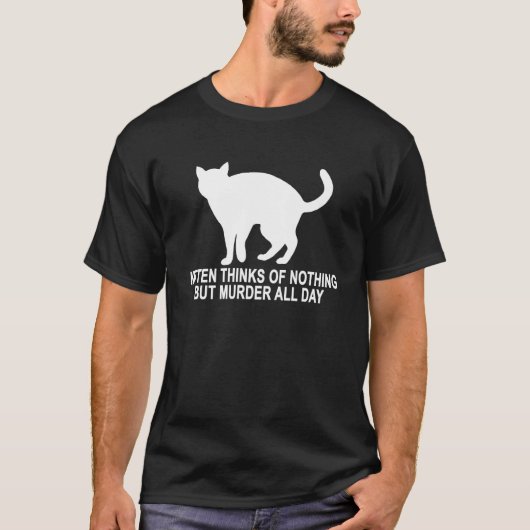 T-SHIRT LE CHATON PENSE À RIEN MAIS AU MEURTRE TOUTE LA (Devant)