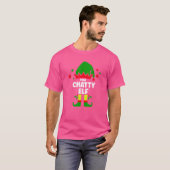 T-shirt Le Chatty Elf Christmas Correspondant Décorations (Devant entier)