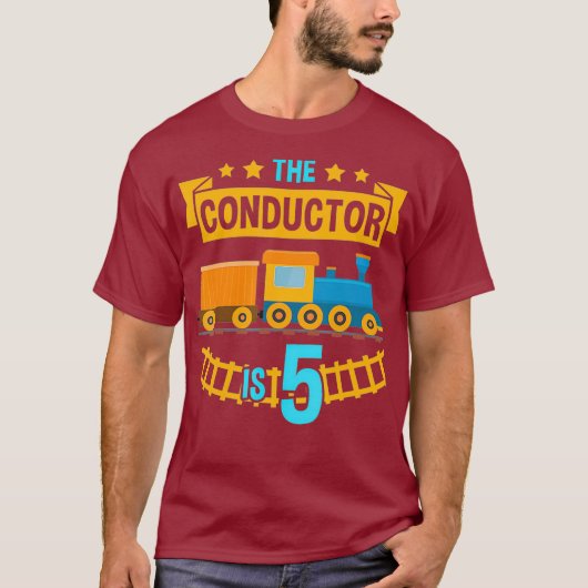 T-shirt Le chef est 5 5e anniversaire de train (Devant)