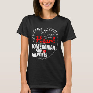 T-shirt Le Chemin Vers Mon Coeur Est Pavé De Paw Poméranie