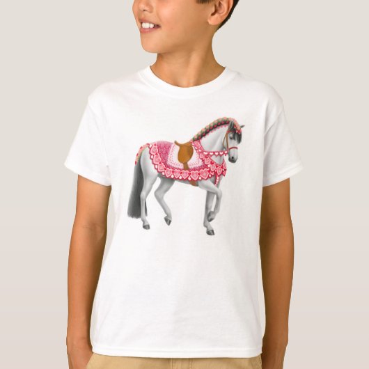 T-shirt Le cheval de défilé de jour de Valentines badine (Devant)