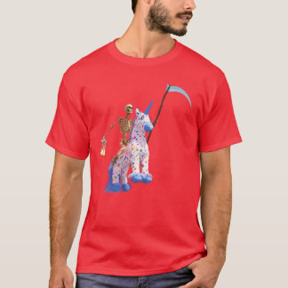 T-shirt Le cheval déplaisant de la faucheuse sinistre drôl