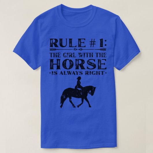 T-shirt Le Cheval Fille Est Toujours Droit Équitation (Design devant)