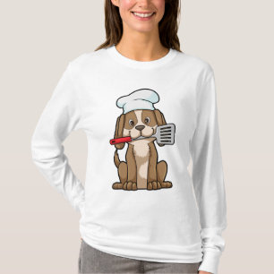 T-shirt Le chien cuisinier avec le casquette et la spatule