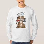 T-shirt Le chien cuisinier avec le casquette et la spatule (Devant)