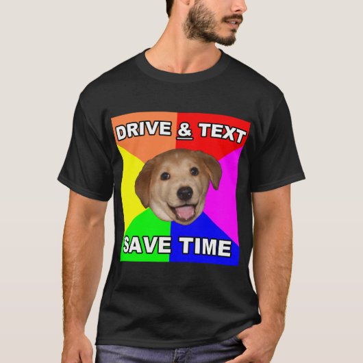 T-shirt Le chien de conseil indique : Commande et texte (Devant)