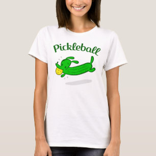 T-shirt Le chien de Pickleball des femmes marine le