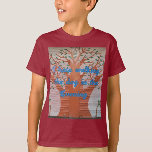 T-shirt "Le chien du soir marche effrayant" - Je déteste m (Devant)