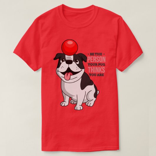 T-shirt Le Chien Joue Avec Un Ballon Rouge (Design devant)