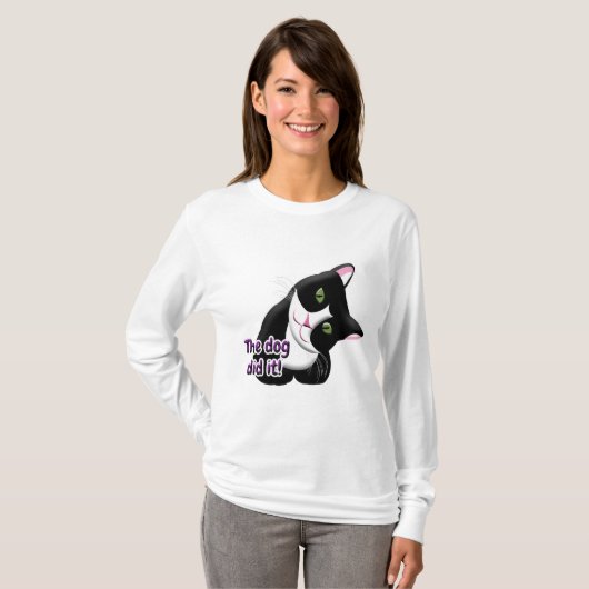 T-shirt Le chien l'a fait Chat (Devant entier)