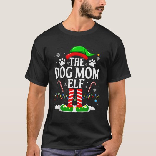 T-shirt Le chien maman Elf Xmas Funny Chiens amoureux Noël (Devant)
