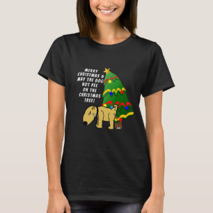 T-shirt Le chien ne pisse pas sur l'arbre de Noël
