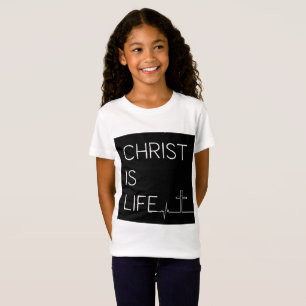 T-Shirt Le Christ est la vie ligne de battement de coeur e