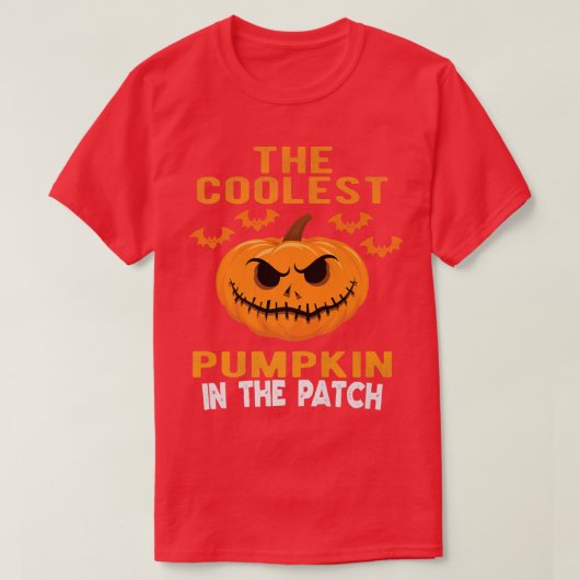 T-shirt Le Citrouille Le Plus Cool Dans Le Patch Halloween (Design devant)