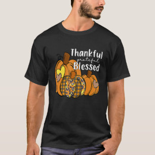 T-shirt Le citrouille Leopard Remercié Merci béni Thanksgi