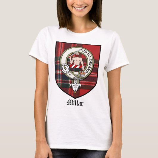 T-shirt Le clan de Millar Crest le tartan d'insigne (Devant)