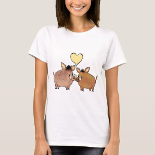 T-shirt Le cochon de sanglier aime l'art amoureux des anim