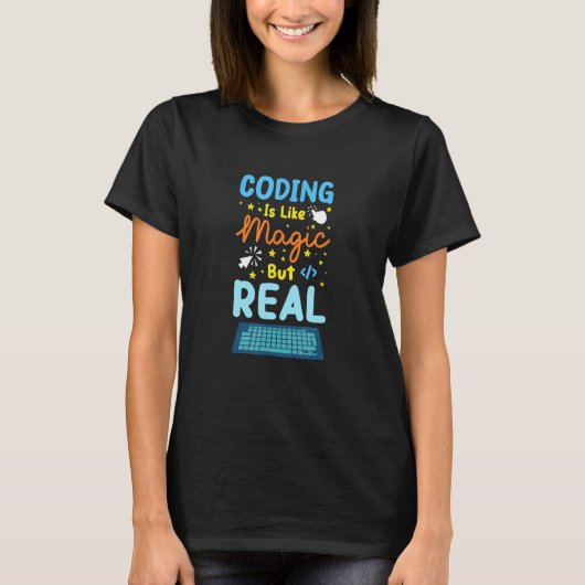 T-shirt Le Codage Est Comme Le Programmeur De Codeur Magiq (Devant)