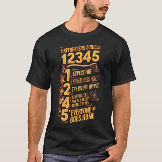 T-shirt Le code des pompiers audacieux (Devant)