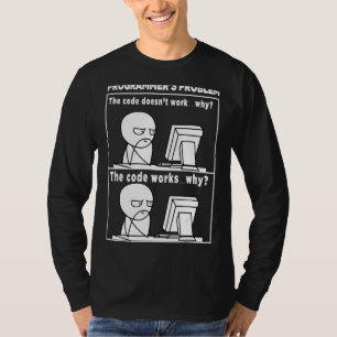 T-shirt Le code du programmeur fonctionne pourquoi mème