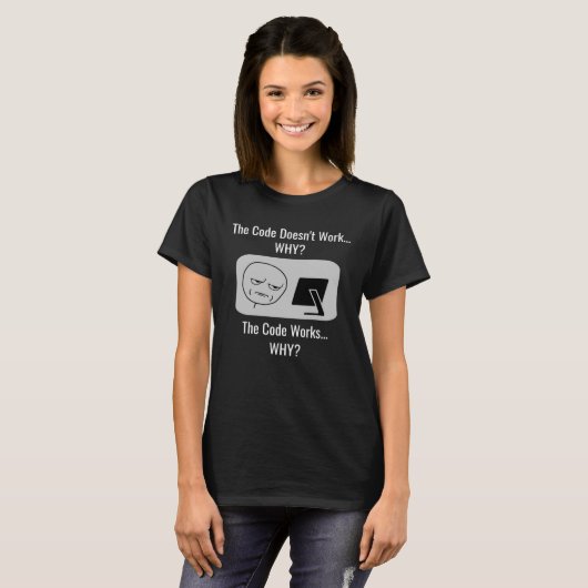 T-shirt Le code fonctionne pour le programmeur (Devant entier)