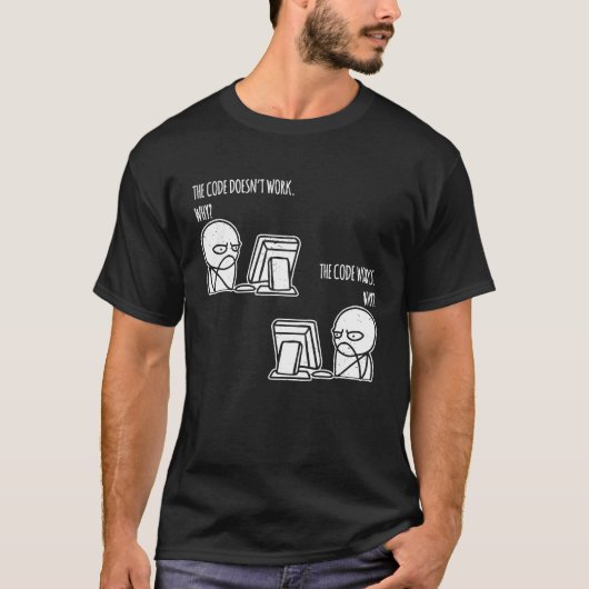 T-shirt Le code fonctionne pourquoi Programmer Ordinateur  (Devant)